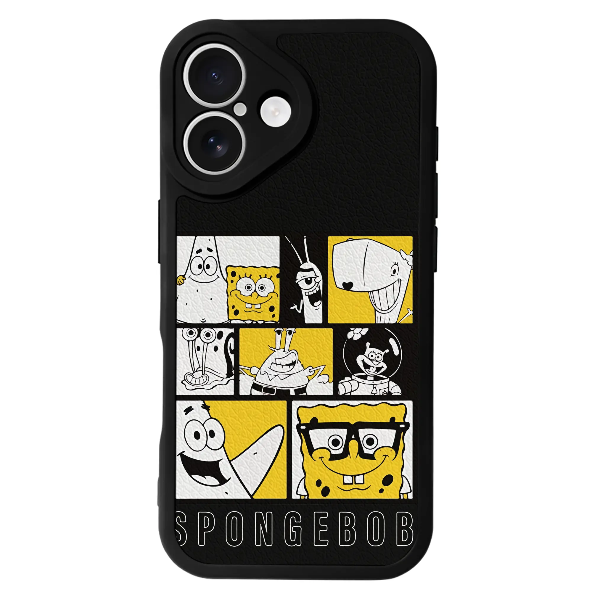 スポンジボブ グッズ スポンジボブ - IPhone 16シリーズ対応 ・ シリコンスマホケース ・ レザー調 ・ 高精度フィット ・ 耐衝撃 ・ ワイヤレス充電対応 ・ 精密カット